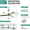image:imageYITAHOME 52 Inch Ceiling Fan with Lights and Wall Switch Remote Industrial Wood Fan with Quiet Reversible 6 Speeds Motor Dimmable LED 3 Color Memory Function for Outdoor Indoor Silver amp Walnut