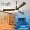image:imageYITAHOME 52 Inch Ceiling Fan with Lights and Wall Switch Remote Industrial Wood Fan with Quiet Reversible 6 Speeds Motor Dimmable LED 3 Color Memory Function for Outdoor Indoor Silver amp Walnut