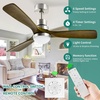 image:imageYITAHOME 52 Inch Ceiling Fan with Lights and Wall Switch Remote Industrial Wood Fan with Quiet Reversible 6 Speeds Motor Dimmable LED 3 Color Memory Function for Outdoor Indoor Silver amp Walnut