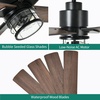 image:imageYITAHOME 52 Inch Farmhouse Ceiling Fans with Light and Wall Switch Remote Industrial Outdoor Fan with Clear Glass 2 Bulbs Quiet Reversible Motor for Bedroom Living Room Patio Indoor