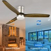 image:imageYITAHOME 52 Inch Low Profile Ceiling Fan with Light and Remote Wall Switch Flush Mount Fan with DC Motor 3 Colors Light Changing 6 Speed Reversible Airflow for OutdoorIndoor Sliver amp Walnut