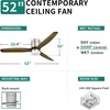 image:imageYITAHOME 52 Inch Low Profile Ceiling Fan with Light and Remote Wall Switch Flush Mount Fan with DC Motor 3 Colors Light Changing 6 Speed Reversible Airflow for OutdoorIndoor Sliver amp Walnut