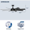 image:imageYITAHOME 60 Inch Black Ceiling Fan with Light and Remote DC Fanlight for Indoor Outdoor Modern Light Fan with 6 Speeds 3 Color Temperatures Memory Function Quiet Reversible Motor TLCFLS0014