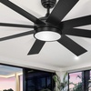 image:imageYITAHOME 60 Inch Black Ceiling Fan with Light and Remote DC Fanlight for Indoor Outdoor Modern Light Fan with 6 Speeds 3 Color Temperatures Memory Function Quiet Reversible Motor TLCFLS0014