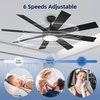 image:imageYITAHOME 60 Inch Black Ceiling Fan with Light and Remote DC Fanlight for Indoor Outdoor Modern Light Fan with 6 Speeds 3 Color Temperatures Memory Function Quiet Reversible Motor TLCFLS0014