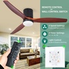 image:imageYITAHOME 60 Inch Low Profile Ceiling Fan with Light and Remote Wall Switch Flush Mount Fan with DC Motor 3 Colors Light Changing 6 Speed Reversible Airflow for OutdoorIndoor Black amp Walnut