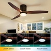 image:imageYITAHOME 60 Inch Low Profile Ceiling Fan with Light and Remote Wall Switch Flush Mount Fan with DC Motor 3 Colors Light Changing 6 Speed Reversible Airflow for OutdoorIndoor Black amp Walnut