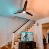image:imageYITAHOME 60 Inch Low Profile Ceiling Fan with Light and Remote Wall Switch Flush Mount Fan with DC Motor 3 Colors Light Changing 6 Speed Reversible Airflow for OutdoorIndoor Black amp Walnut
