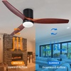 image:imageYITAHOME 60 Inch Low Profile Ceiling Fan with Light and Remote Wall Switch Flush Mount Fan with DC Motor 3 Colors Light Changing 6 Speed Reversible Airflow for OutdoorIndoor Black amp Walnut