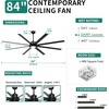 image:imageYITAHOME 84 Inch Ceiling Fans with Lights and Remote Control for Indoor Reversible Quiet DC Motor 8 Blades with 6 Speed Large Ceiling Fans for Home Commercial Black  Indoor Reversible Quiet DC Motor 8 Blades with 6 Speed Large for Home Commercial84