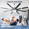 image:imageYITAHOME Black Ceiling Fans 60 Inch with Lights and Remote Modern Fan Indoor Outdoor with Quiet Reversible 6 Speeds Motor Dimmable LED 3 Color Memory Function for Bedroom Living Room Patio Chrome