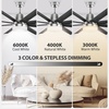 image:imageYITAHOME Black Ceiling Fans 60 Inch with Lights and Remote Modern Fan Indoor Outdoor with Quiet Reversible 6 Speeds Motor Dimmable LED 3 Color Memory Function for Bedroom Living Room Patio Chrome