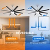 image:imageYITAHOME Black Ceiling Fans 60 Inch with Lights and Remote Modern Fan Indoor Outdoor with Quiet Reversible 6 Speeds Motor Dimmable LED 3 Color Memory Function for Bedroom Living Room Patio Chrome