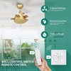 image:imageYITAHOME Ceiling Fan with Wall Switch Remote 52 Inch Modern White Gold Ceiling Fan No Lights Quiet Reversible Motor Indoor Outdoor Ceiling Fan for Bedroom Living Room Patio Porch Gazebo  Wall Switch Remote No Lights Quiet Reversible Motor Indoor for Bedroom Living Room PorchWhite  Gold