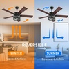 image:imageYITAHOME Ceiling Fans with Light and Wall Switch Remote 52 Inch Modern Farmhouse Outdoor Fan with 2 Bulbs Clear Crystal Glass Quiet Reversible Motor for Bedroom Patio Indoor Black amp Walnut