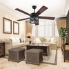 image:imageYITAHOME Ceiling Fans with Light and Wall Switch Remote 52 Inch Modern Farmhouse Outdoor Fan with 2 Bulbs Clear Crystal Glass Quiet Reversible Motor for Bedroom Patio Indoor Black amp Walnut