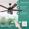 image:imageYITAHOME Ceiling Fans with Light and Wall Switch Remote 52 Inch Modern Farmhouse Outdoor Fan with 2 Bulbs Clear Crystal Glass Quiet Reversible Motor for Bedroom Patio Indoor Black amp Walnut