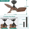 image:imageYITAHOME Ceiling Fans with Lights and Remote 26 Inch Modern Indoor Outdoor Ceiling Fan with Dimmable Reversible DC Quiet Motor Memory Function for Patio Farmhouse Bedroom