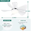 image:imageYITAHOME Ceiling Fans with Lights and Remote amp APP Control 26 Inch Low Profile Modern Fan with Dimmable Reversible DC Quiet Motor Flush Mount Indoor Outdoor Black Fan for Patio Kitchen Bedroom