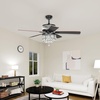 image:imageYITAHOME Chandelier Ceiling Fan Light with Remote 52 Inch Fandelier Indoor Fan Ceiling with 3 Speed Silent Reversible Motor DualSided Blades Timer Balance Kit  Black MAYIH0000619MA
