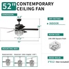 image:imageYITAHOME Chandelier Ceiling Fan Light with Remote 52 Inch Fandelier Indoor Fan Ceiling with 3 Speed Silent Reversible Motor DualSided Blades Timer Balance Kit  Black MAYIH0000619MA