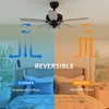 image:imageYITAHOME Farmhouse Ceiling Fan with Light and Remote 52 Inch Outdoor Fan Ceiling with Clear Seeded Glass Light Kit Quiet Reversible Motor 3 Speed Timer Oak and BlackBlack
