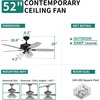 image:imageYITAHOME Farmhouse Ceiling Fan with Light and Remote 52 Inch Outdoor Fan Ceiling with Clear Seeded Glass Light Kit Quiet Reversible Motor 3 Speed Timer Oak and BlackBlack