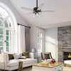 image:imageYITAHOME Farmhouse Ceiling Fan with Light and Remote 52 Inch Outdoor Fan Ceiling with Clear Seeded Glass Light Kit Quiet Reversible Motor 3 Speed Timer Oak and BlackBlack