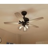 image:imageYITAHOME Farmhouse Ceiling Fan with Light and Remote 52 Inch Outdoor Fan Ceiling with Clear Seeded Glass Light Kit Quiet Reversible Motor 3 Speed Timer Oak and BlackBlack