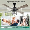 image:imageYITAHOME Farmhouse Ceiling Fans with Light and Wall Switch Remote 52 Inch Industrial Outdoor Fan with 3 Bulbs Clear Glass Quiet Reversible Motor for Bedroom Living Room Patio Indoor Matte Black