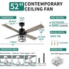 image:imageYITAHOME Farmhouse Ceiling Fans with Light and Wall Switch Remote 52 Inch Industrial Outdoor Fan with 3 Bulbs Clear Glass Quiet Reversible Motor for Bedroom Living Room Patio Indoor Matte Black
