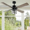 image:imageYITAHOME Farmhouse Ceiling Fans with Light and Wall Switch Remote 52 Inch Industrial Outdoor Fan with 3 Bulbs Clear Glass Quiet Reversible Motor for Bedroom Living Room Patio Indoor Matte Black