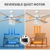 image:imageYITAHOME Farmhouse Ceiling Fans with Light and Wall Switch Remote 52 Inch Industrial Outdoor Fan with 3 Bulbs Clear Glass Quiet Reversible Motor for Bedroom Living Room Patio Indoor White