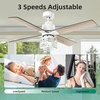 image:imageYITAHOME Farmhouse Ceiling Fans with Light and Wall Switch Remote 52 Inch Industrial Outdoor Fan with 3 Bulbs Clear Glass Quiet Reversible Motor for Bedroom Living Room Patio Indoor White