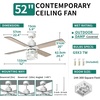 image:imageYITAHOME Farmhouse Ceiling Fans with Light and Wall Switch Remote 52 Inch Industrial Outdoor Fan with 3 Bulbs Clear Glass Quiet Reversible Motor for Bedroom Living Room Patio Indoor White