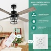 image:imageYITAHOME Farmhouse Ceiling Fans with Light and Wall Switch Remote 52 Inch Industrial Outdoor Fan with 3 Bulbs Clear Glass Quiet Reversible Motor for Bedroom Living Room Patio Indoor Matte Black