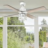 image:imageYITAHOME Farmhouse Ceiling Fans with Light and Wall Switch Remote 52 Inch Industrial Outdoor Fan with 3 Bulbs Clear Glass Quiet Reversible Motor for Bedroom Living Room Patio Indoor White