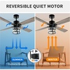 image:imageYITAHOME Farmhouse Ceiling Fans with Light and Wall Switch Remote 52 Inch Industrial Outdoor Fan with 3 Bulbs Clear Glass Quiet Reversible Motor for Bedroom Living Room Patio Indoor Matte Black