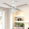 image:imageYITAHOME Farmhouse Ceiling Fans with Light and Wall Switch Remote 52 Inch Industrial Outdoor Fan with 3 Bulbs Clear Glass Quiet Reversible Motor for Bedroom Living Room Patio Indoor White