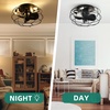image:imageYITAHOME Low Profile Caged Ceiling Fans with Lights Remote Control 15 Small Flush Mount Industrial Fan Farmhouse Ceiling Fan with 3 Led Bulbs for Living Room Bedroom Kitchen Dining Room Black