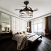 image:imageYITAHOME Retractable Ceiling Fan with Lights and Remote 36 Farmhouse Caged Industrial Invisible Enclosed Fan with Quiet DC Reversible Motor 6Speeds 3 Bulbs for Patio Kitchen Bedroom Living Room