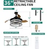 image:imageYITAHOME Retractable Ceiling Fan with Lights and Remote 36 Farmhouse Caged Industrial Invisible Enclosed Fan with Quiet DC Reversible Motor 6Speeds 3 Bulbs for Patio Kitchen Bedroom Living Room