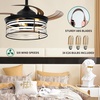 image:imageYITAHOME Retractable Ceiling Fan with Lights and Remote 36 Farmhouse Caged Industrial Invisible Enclosed Fan with Quiet DC Reversible Motor 6Speeds 3 Bulbs for Patio Kitchen Bedroom Living Room