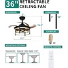 image:imageYITAHOME Retractable Ceiling Fan with Lights and Remote 36 Farmhouse Caged Industrial Wood Invisible Enclosed Fan with Quiet DC Reversible Motor 6Speeds 3 Bulbs for Kitchen Bedroom Living Room