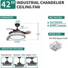 image:imageYITAHOME Retractable Ceiling Fan with Lights and Remote 42 Inch Crystal Chandelier Invisible Fan with Memory Function 3 Colors Changing 6Speed Quiet Motor  Black