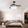 image:imageYITAHOME Retractable Ceiling Fan with Lights and Remote 42 Inch Crystal Chandelier Invisible Fan with Memory Function 3 Colors Changing 6Speed Quiet Motor  Black