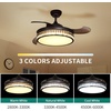 image:imageYITAHOME Retractable Ceiling Fan with Lights and Remote 42 Inch Crystal Chandelier Invisible Fan with Memory Function 3 Colors Changing 6Speed Quiet Motor  Black