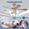 image:imageYITAHOME Tropical Ceiling Fans with Light and Remote 52 Inch Fan Light with Quiet Reversible Motor 3 Speed amp Lights Colors Changing Timer Palm Leaf Blades for OutdoorIndoor  Brass