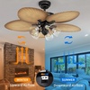 image:imageYITAHOME Tropical Ceiling Fans with Light and Remote Wall Switch 52 Inch Palm Leaf Fanlight with Clear Seeded Glass Light Kit 3 Speed 4 Timer Silent Reversible Motor  Sandstone and Black