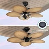 image:imageYITAHOME Tropical Ceiling Fans with Light and Remote Wall Switch 52 Inch Palm Leaf Fanlight with Clear Seeded Glass Light Kit 3 Speed 4 Timer Silent Reversible Motor  Sandstone and Black